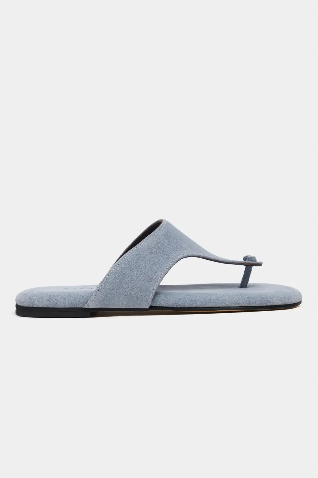 Almira Suede Leather Flat Toe Post Mule