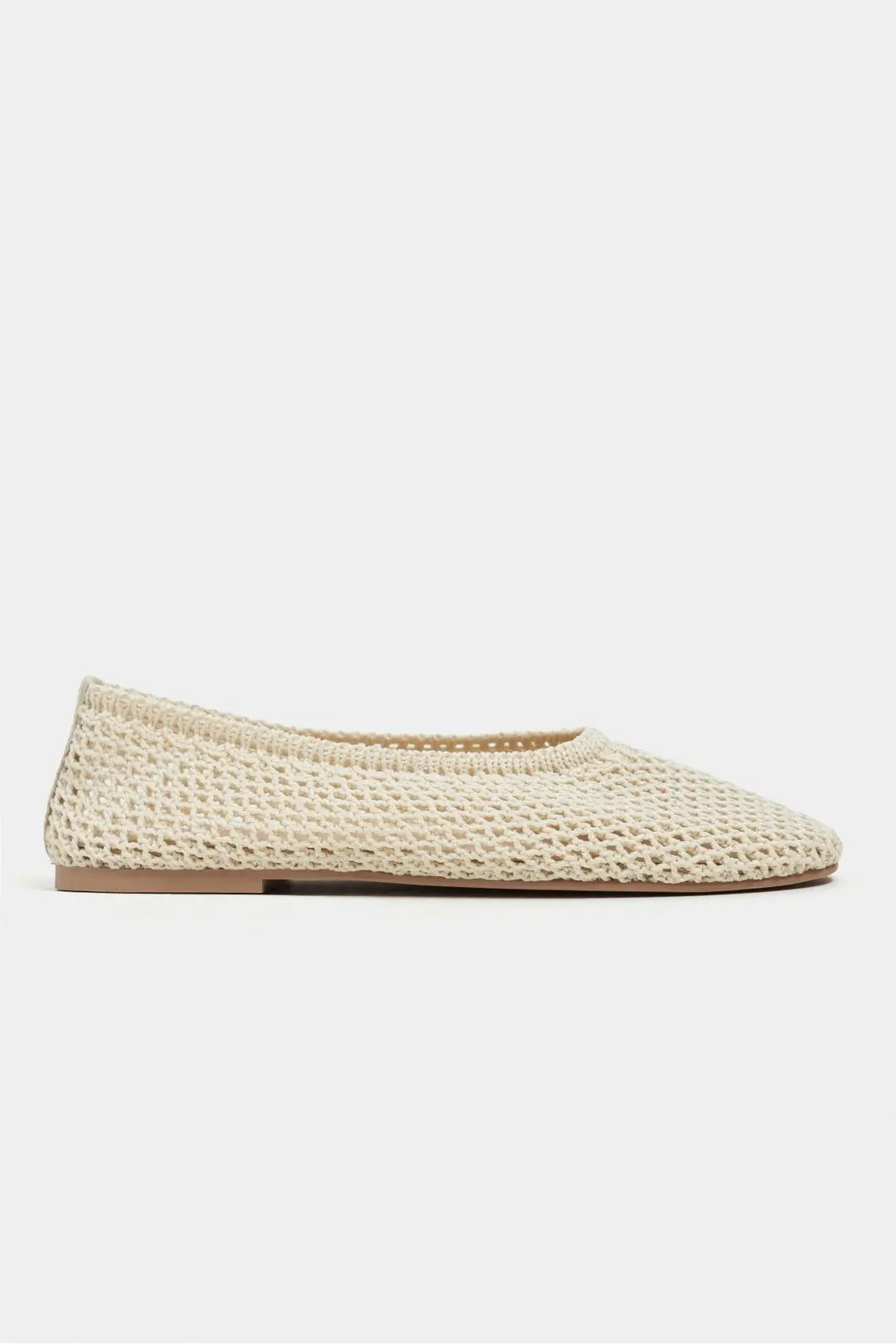 Lips Knit Mesh Embroidered Ballet Flat