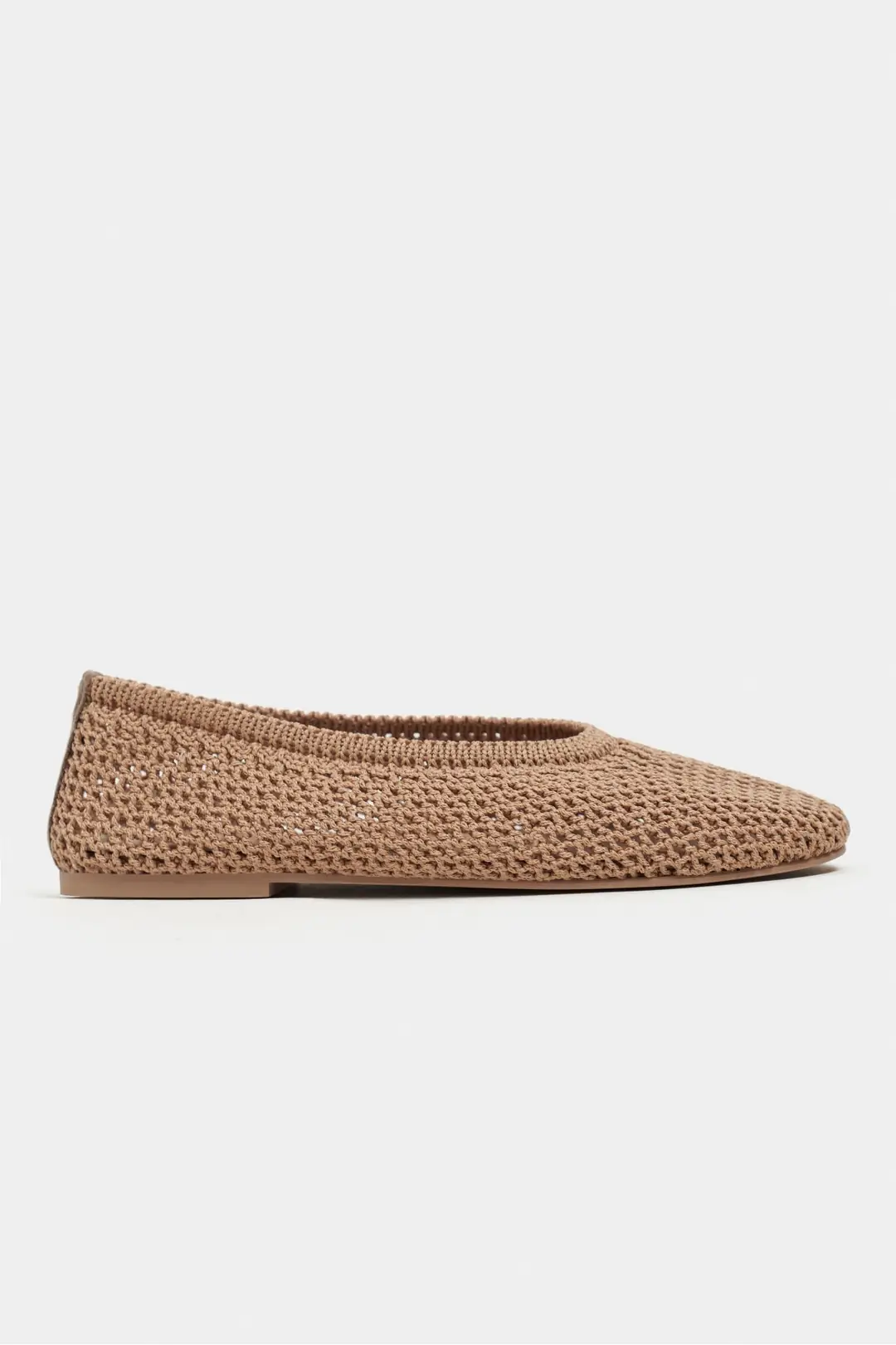 Lips Knit Mesh Embroidered Ballet Flat