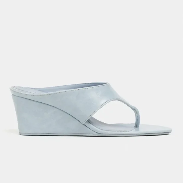 Corey Rustic Toe Post Wedge Heel Mule