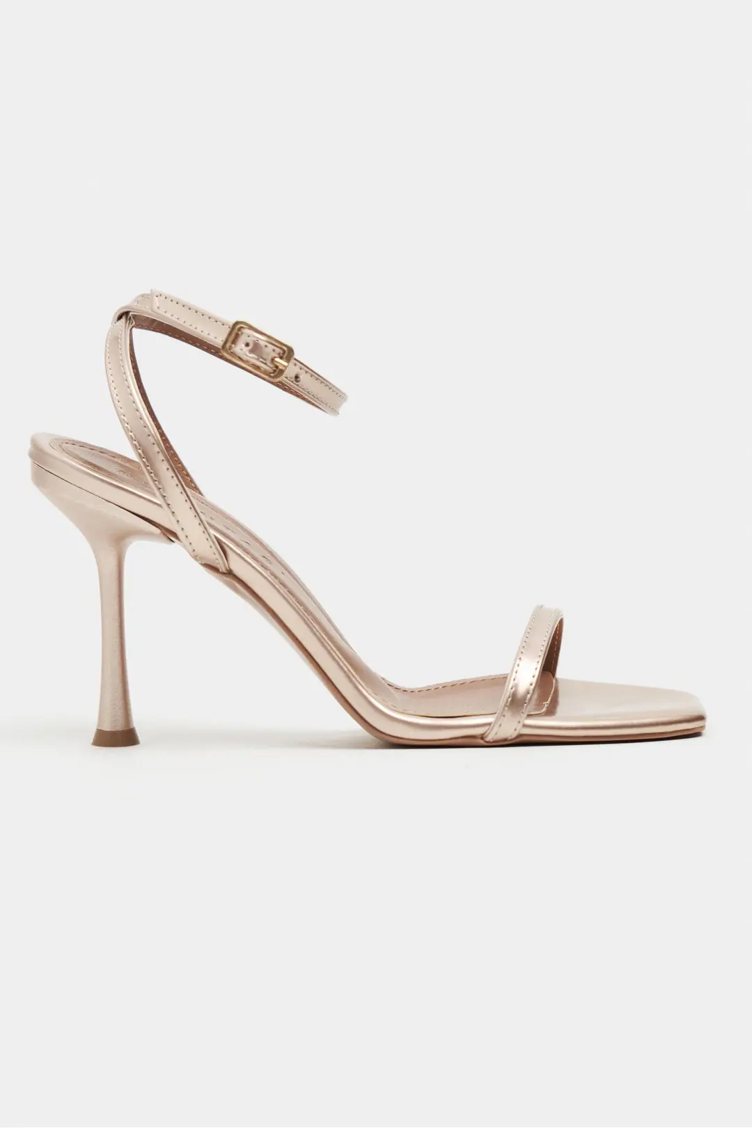 Taki Patent Ankle Strap Detail Slim Heel Shoe