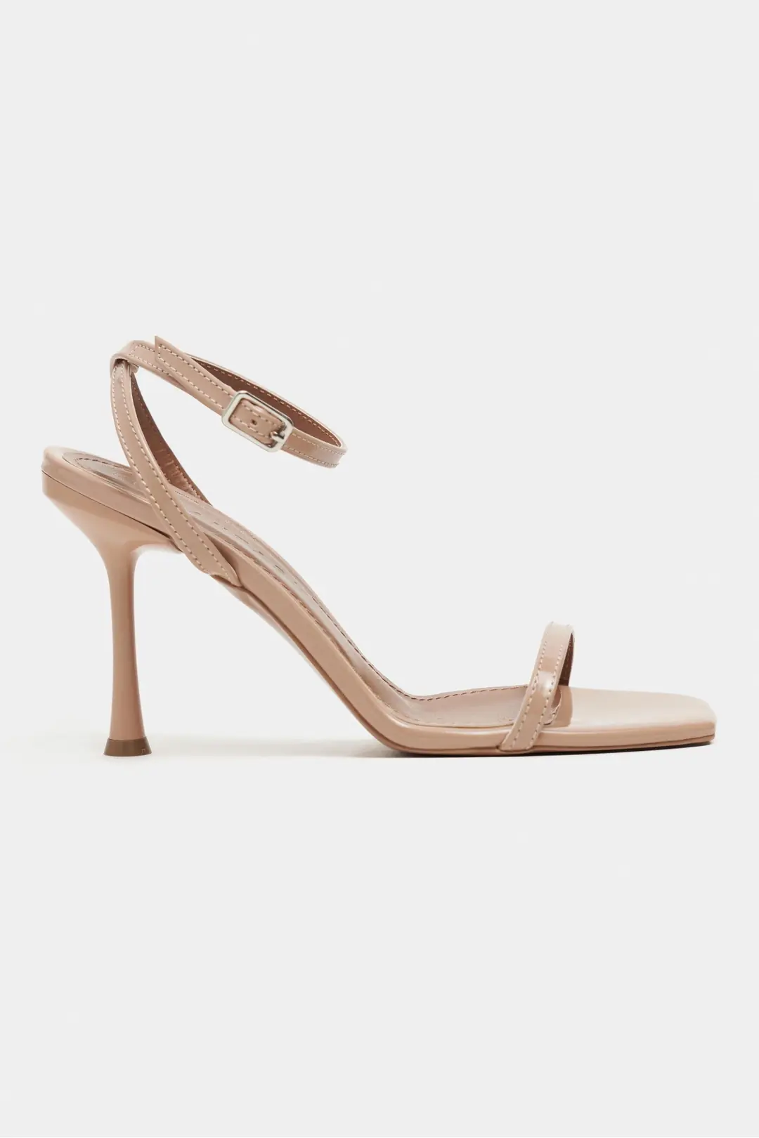 Taki Patent Ankle Strap Detail Slim Heel Shoe