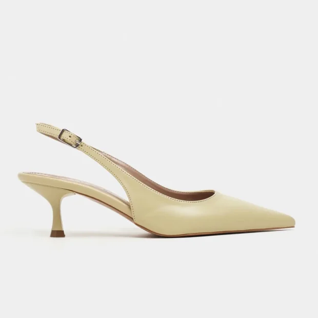 Megy Matte Back Buckle Detail Pointed Toe Heel Shoe