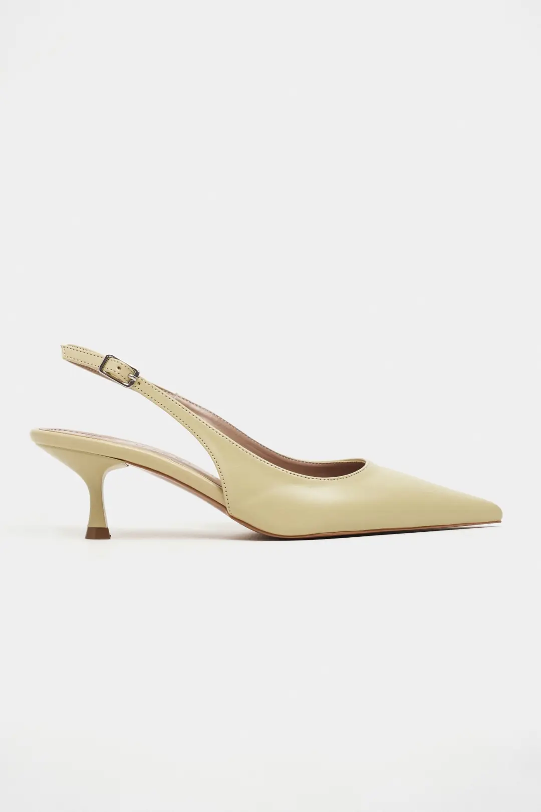Megy Matte Back Buckle Detail Pointed Toe Heel Shoe