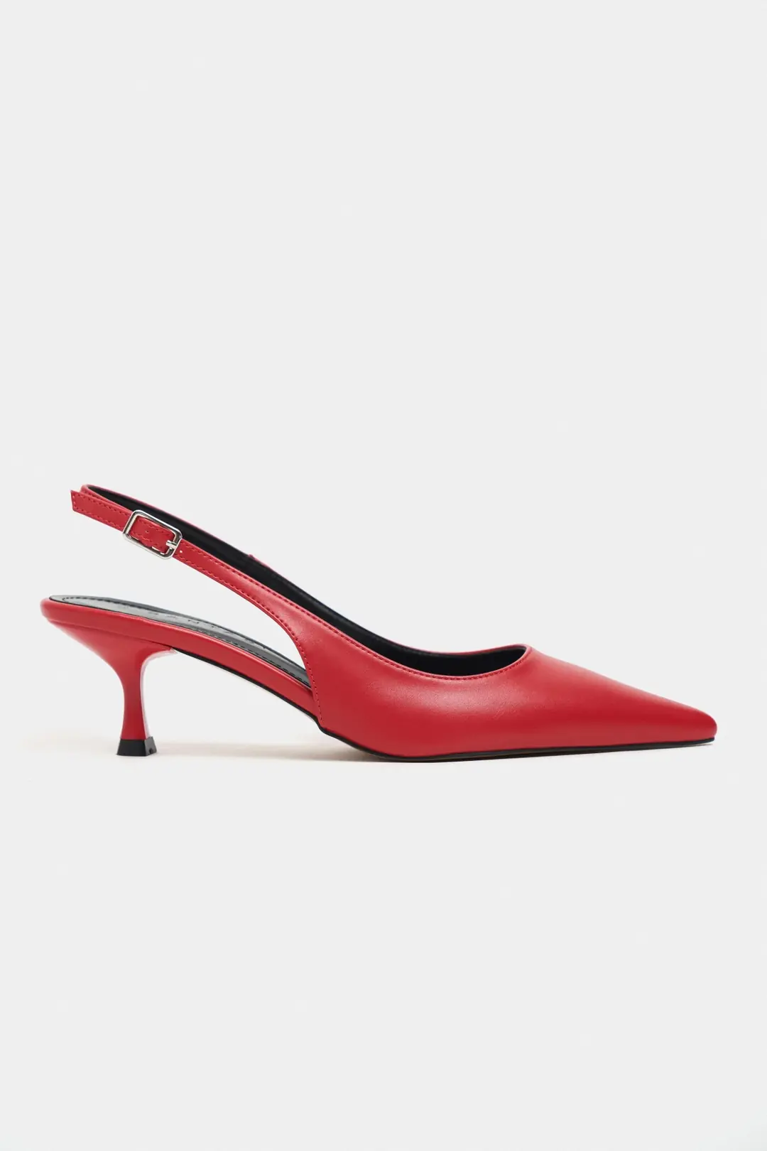 Megy Matte Pointed Toe Slingback — Red Light