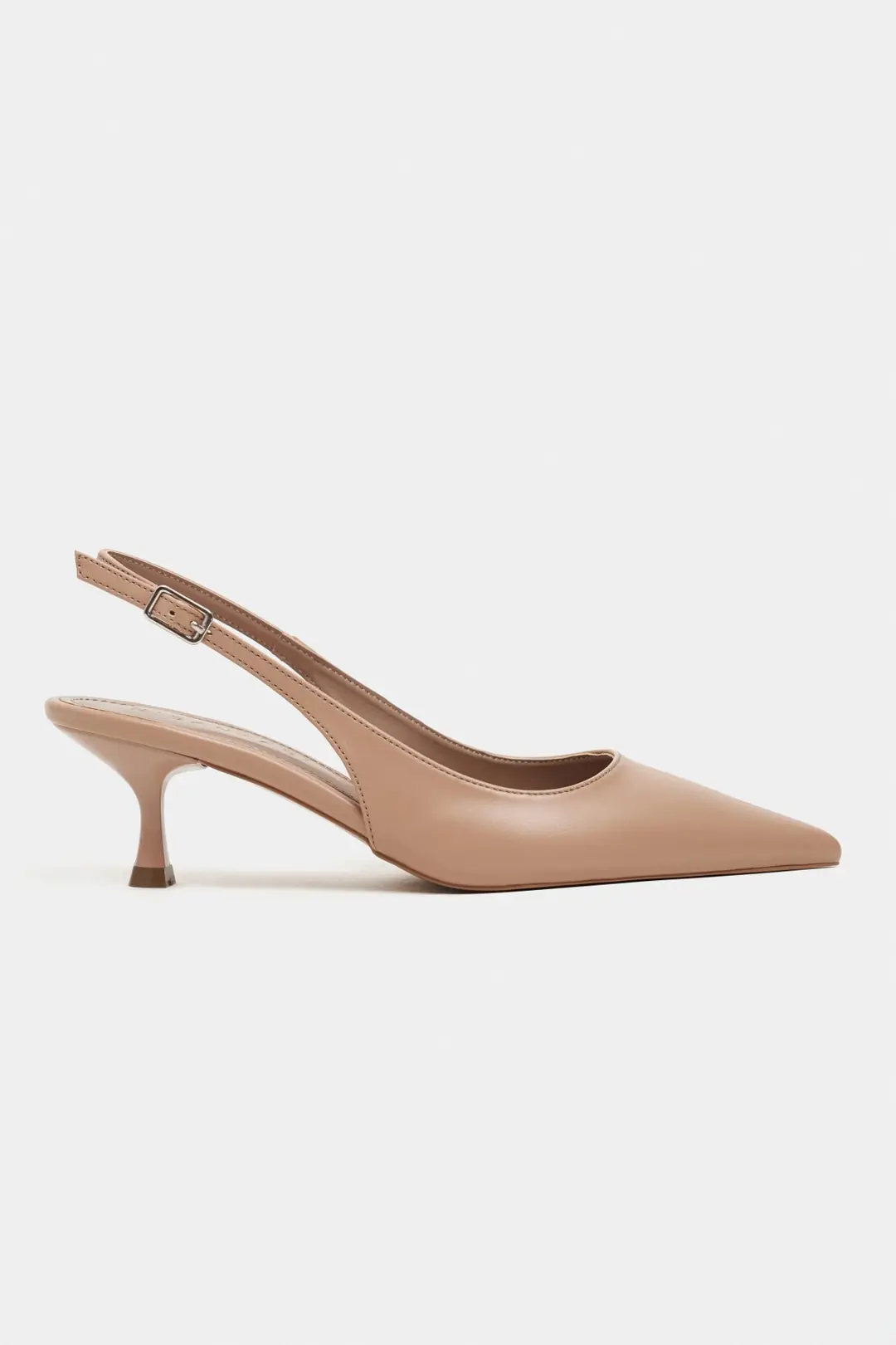 Megy Matte Pointed Toe Slingback — Nude Light