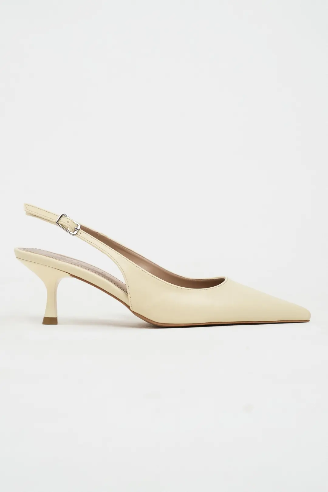 Megy Matte Pointed Toe Slingback — Butter Yellow Light