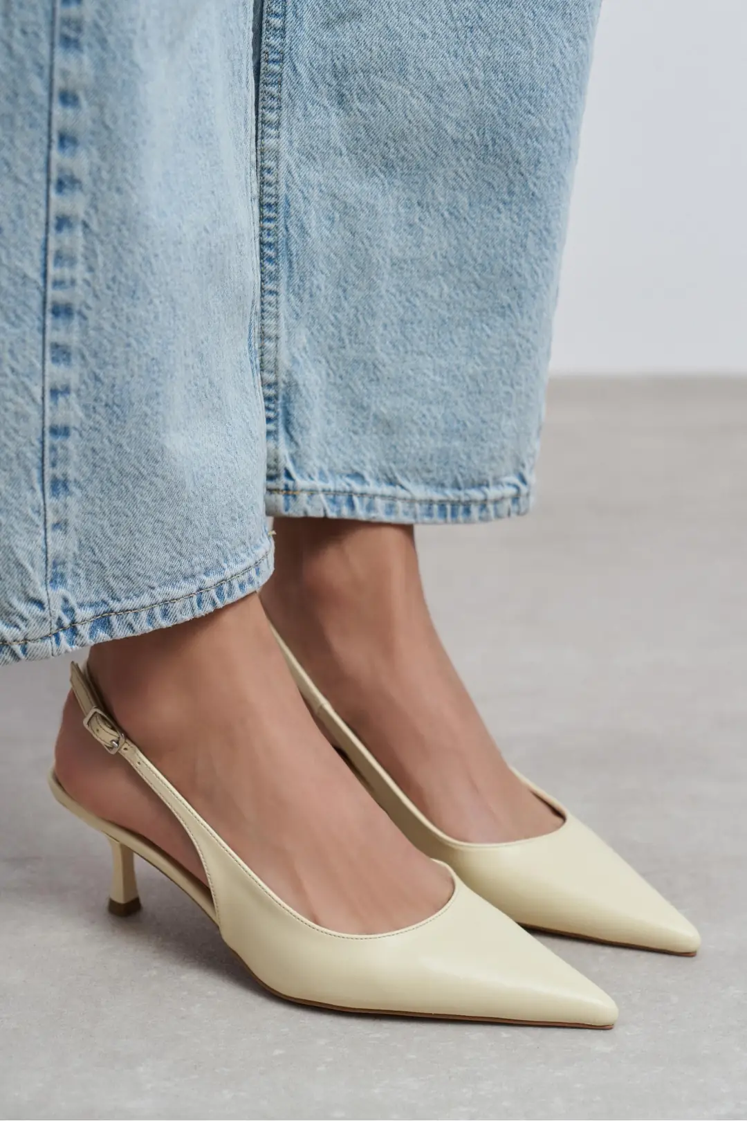 Megy Matte Pointed Toe Slingback — Butter Yellow