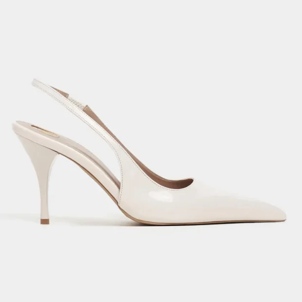 Mehru Patent Strap Detail Pointed Toe Heel Shoe
