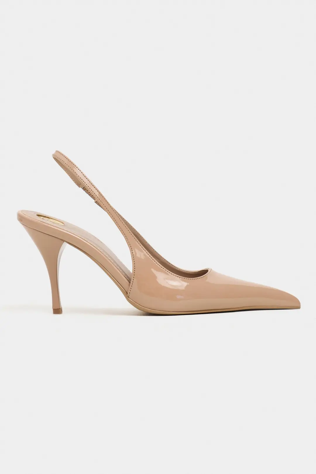 Mehru Patent Strap Detail Pointed Toe Heel Shoes